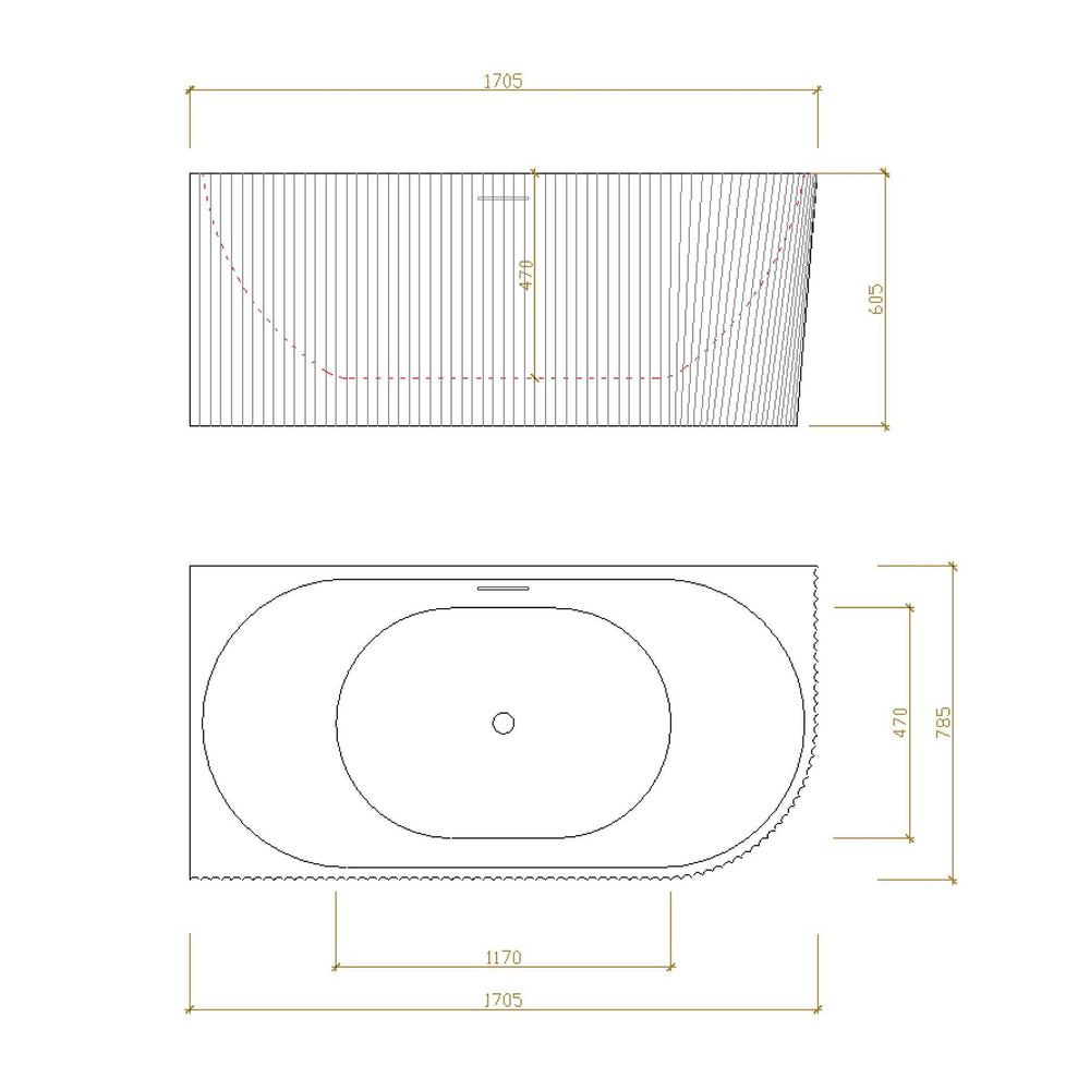 LUKKA BINGE FLUTED FREESTANDING LEFT CORNER BATHTUB OVERFLOW MATTE WHITE (AVAILABLE IN 1500MM AND 1700MM)