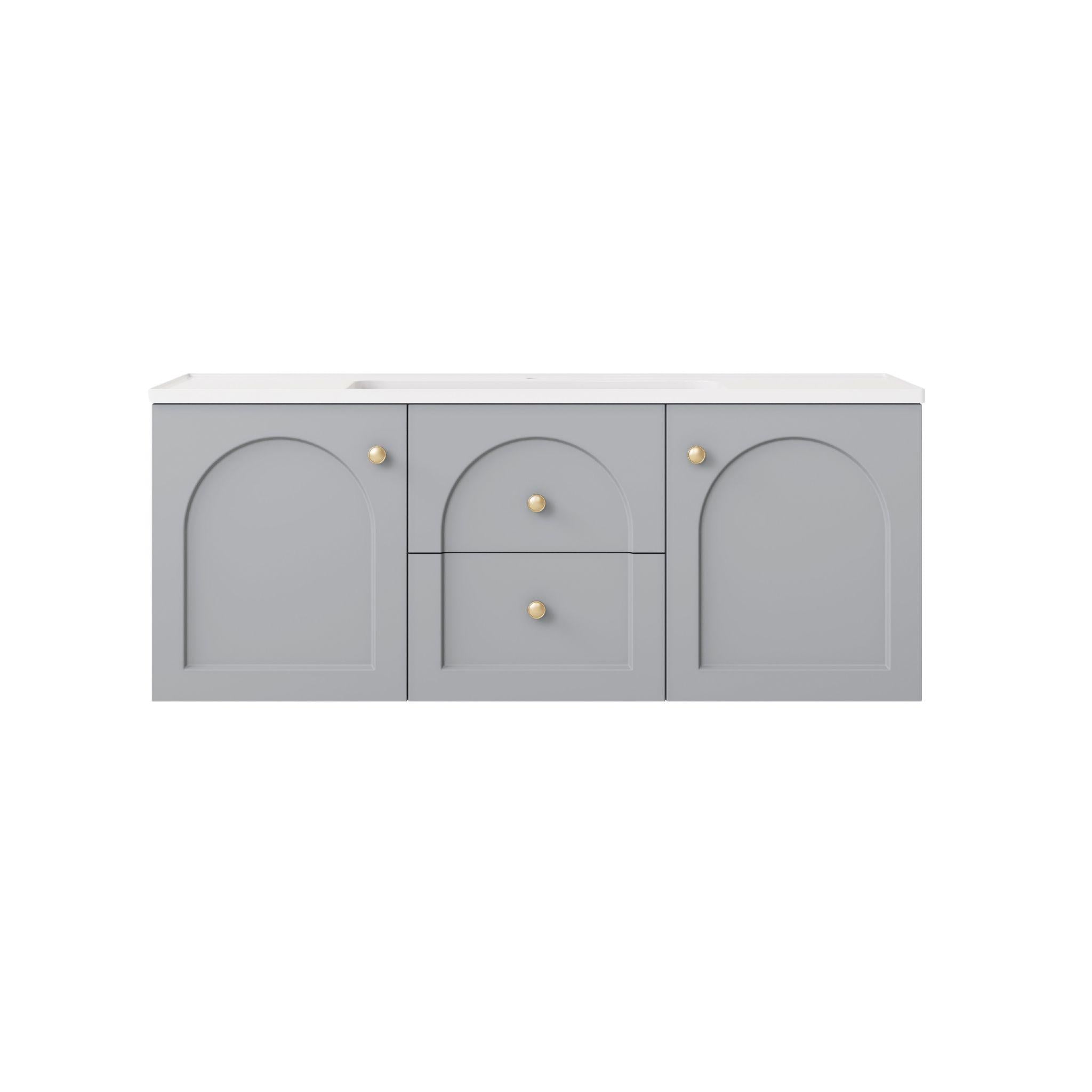 LUKKA CHESTER FEDERATION MATTE GREY 1200MM SINGLE BOWL WALL HUNG VANITY