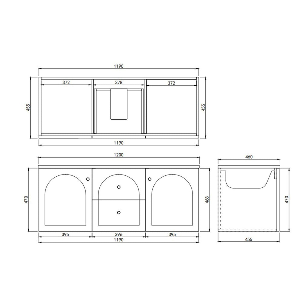 LUKKA CHESTER FEDERATION MATTE GREY 1200MM SINGLE BOWL WALL HUNG VANITY
