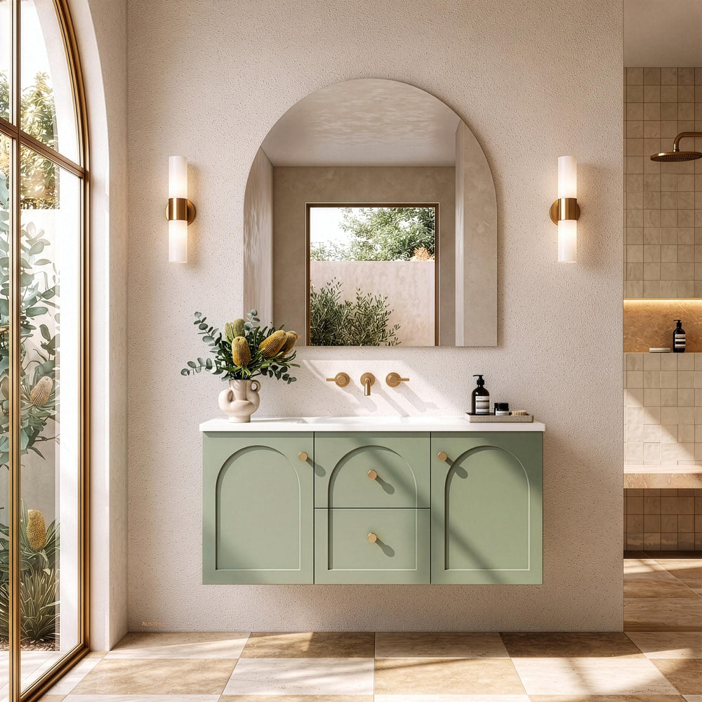 LUKKA CHESTER FEDERATION OLIVE GREEN 1200MM SINGLE BOWL WALL HUNG VANITY