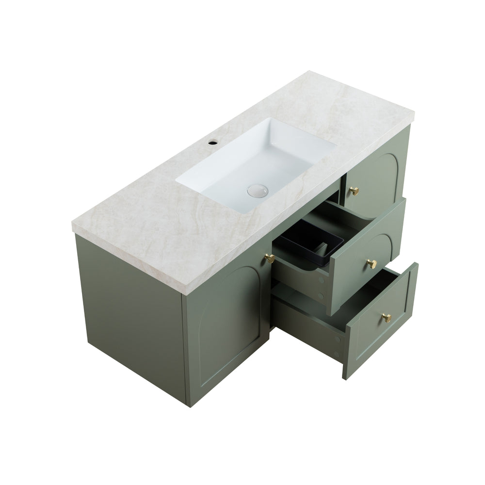 LUKKA CHESTER FEDERATION OLIVE GREEN 1200MM SINGLE BOWL WALL HUNG VANITY