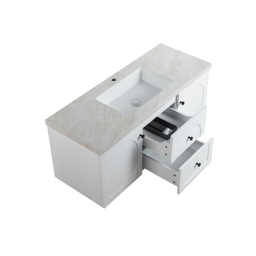 LUKKA CHESTER FEDERATION MATTE WHITE 1200MM SINGLE BOWL WALL HUNG VANITY