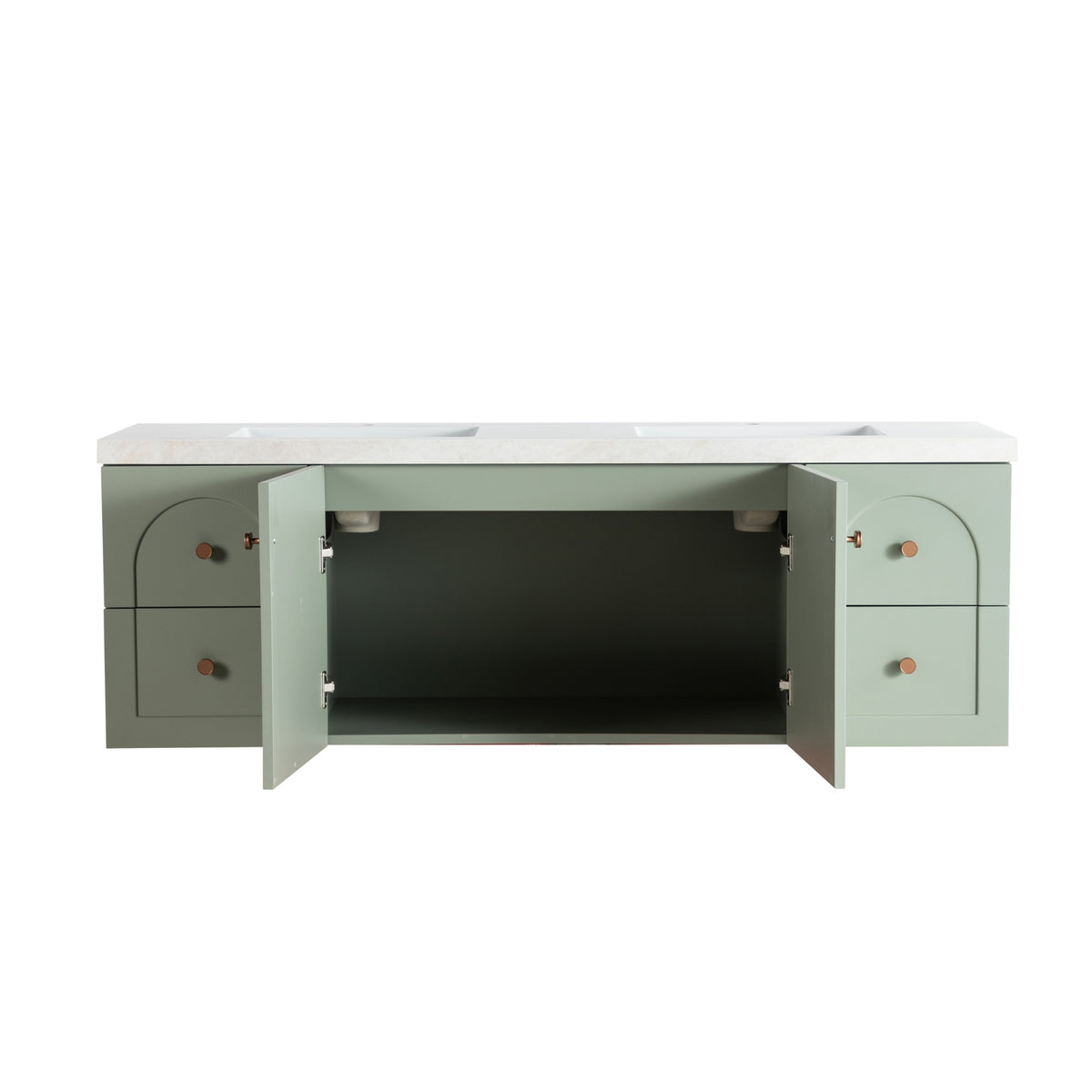 LUKKA CHESTER FEDERATION OLIVE GREEN 1500MM DOUBLE BOWL WALL HUNG VANITY