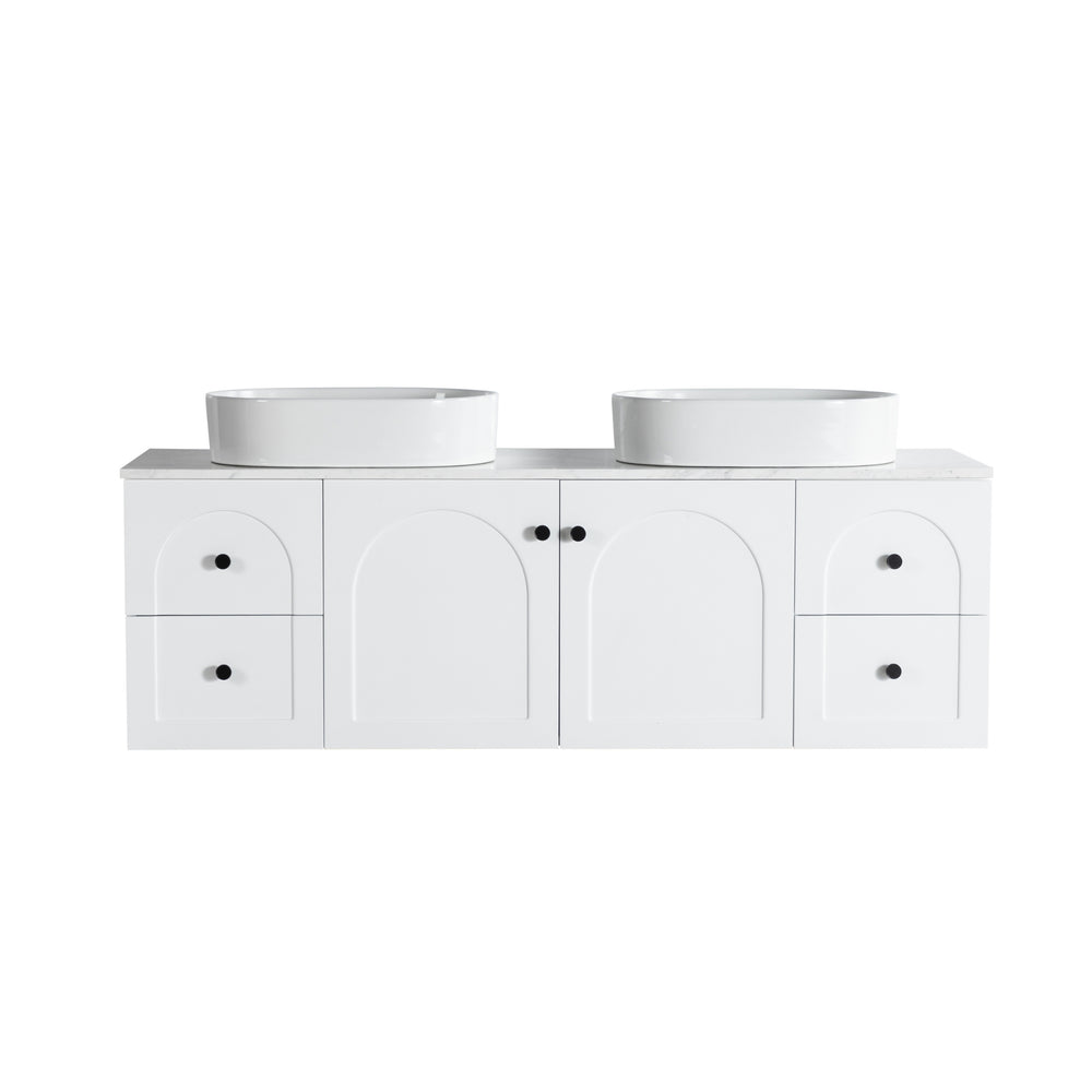 LUKKA CHESTER FEDERATION MATTE WHITE 1500MM DOUBLE BOWL WALL HUNG VANITY