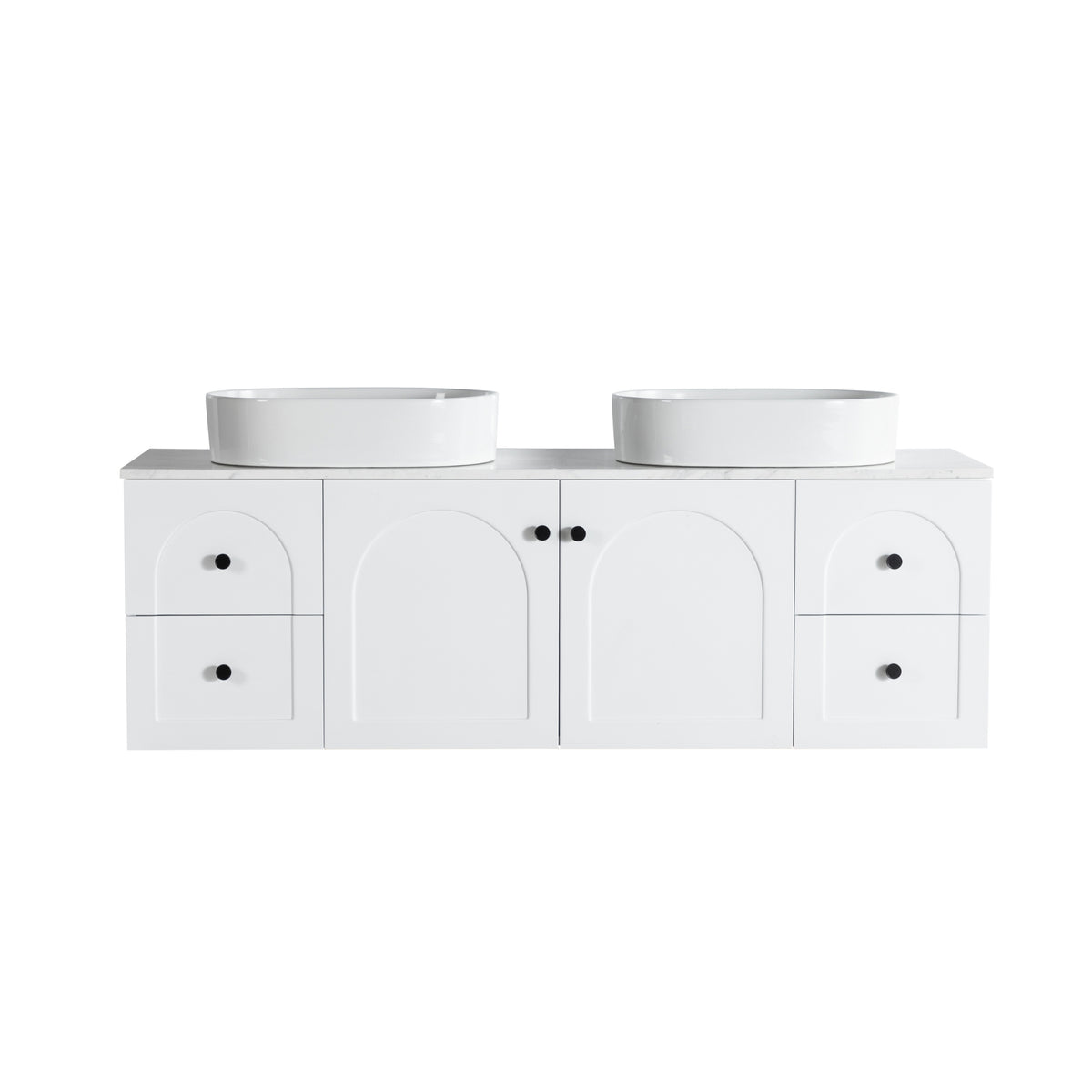 LUKKA CHESTER FEDERATION MATTE WHITE 1500MM DOUBLE BOWL WALL HUNG VANITY