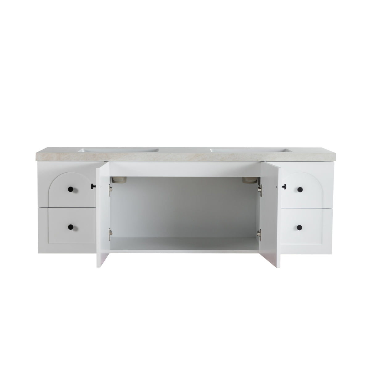 LUKKA CHESTER FEDERATION MATTE WHITE 1500MM DOUBLE BOWL WALL HUNG VANITY