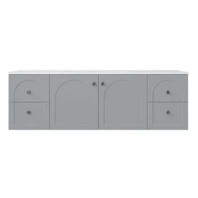 LUKKA CHESTER FEDERATION MATTE GREY 1500MM DOUBLE BOWL WALL HUNG VANITY