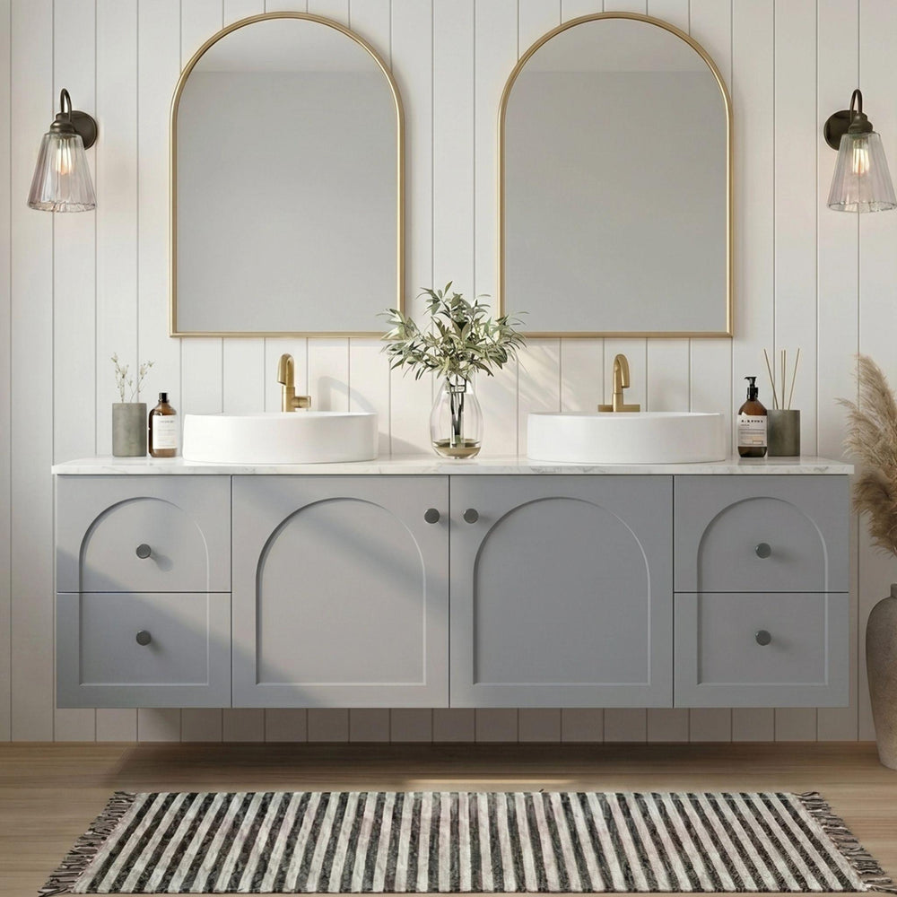 LUKKA CHESTER FEDERATION MATTE GREY 1500MM DOUBLE BOWL WALL HUNG VANITY