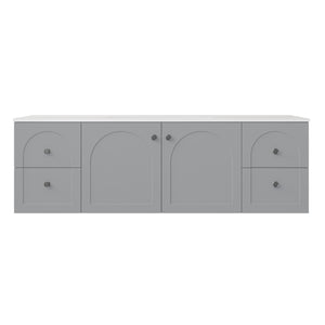 LUKKA CHESTER FEDERATION MATTE GREY 1500MM DOUBLE BOWL WALL HUNG VANITY