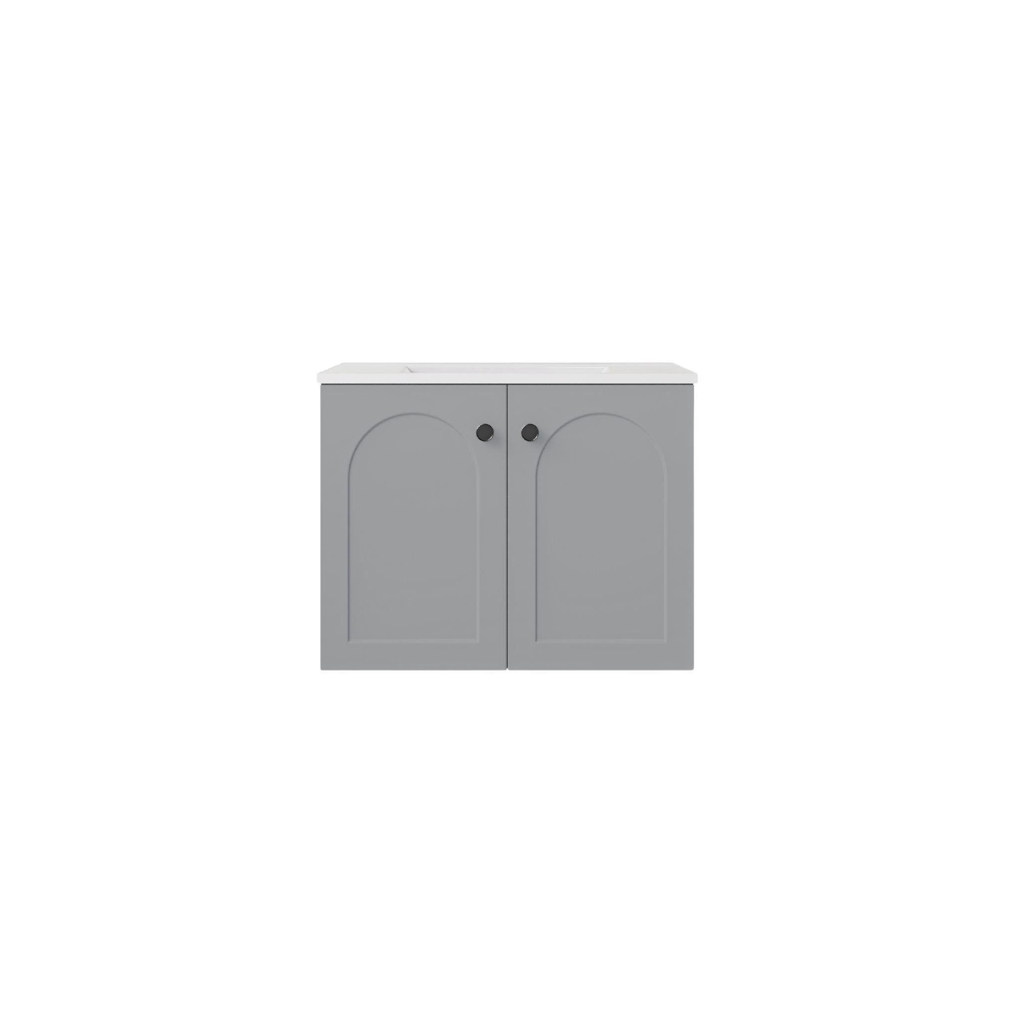 LUKKA CHESTER FEDERATION MATTE GREY 600MM SINGLE BOWL WALL HUNG VANITY