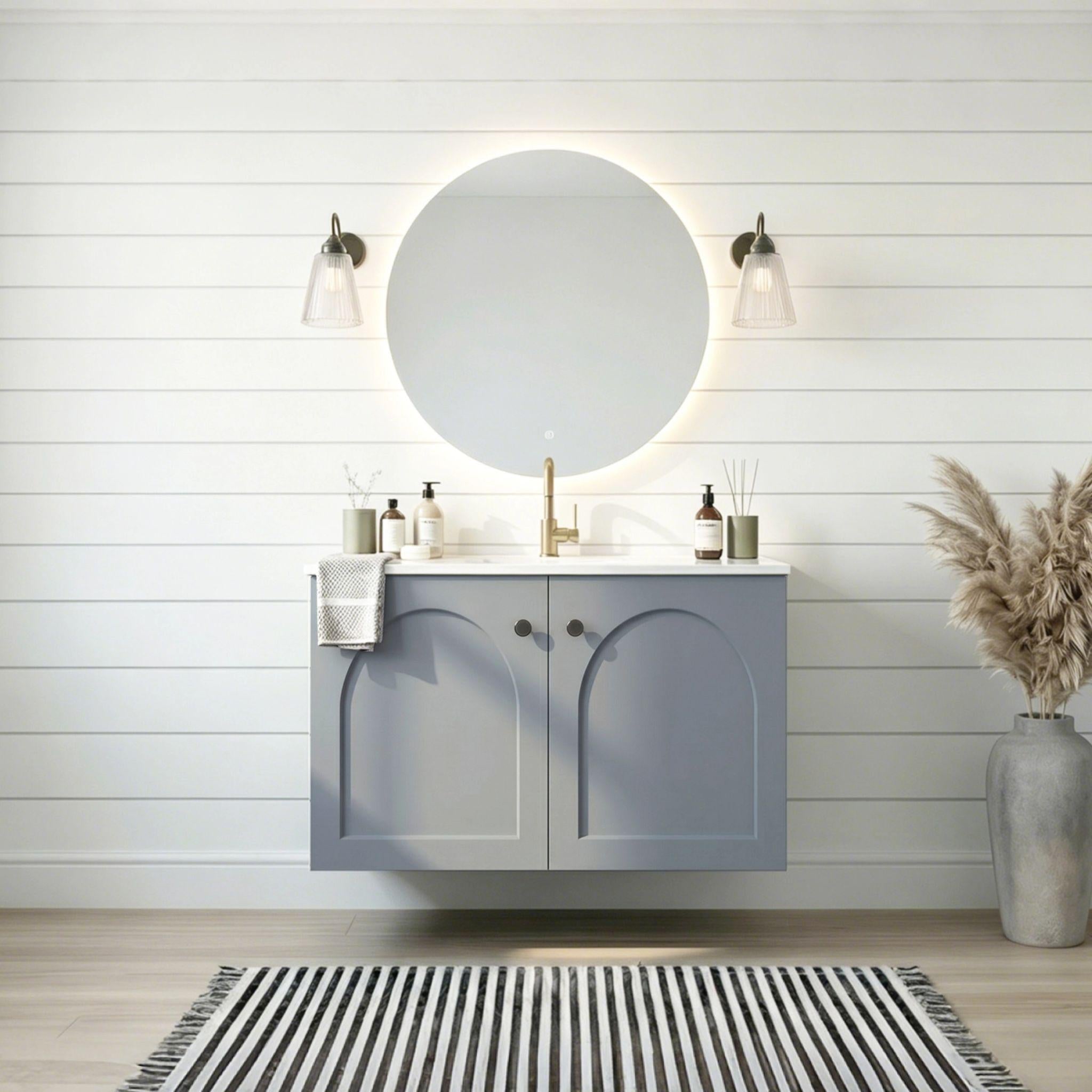 LUKKA CHESTER FEDERATION MATTE GREY 600MM SINGLE BOWL WALL HUNG VANITY