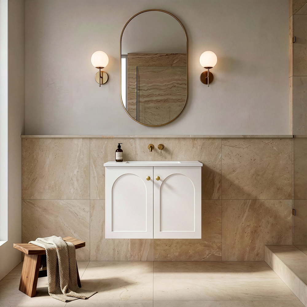 LUKKA CHESTER FEDERATION MATTE WHITE 600MM SINGLE BOWL WALL HUNG VANITY