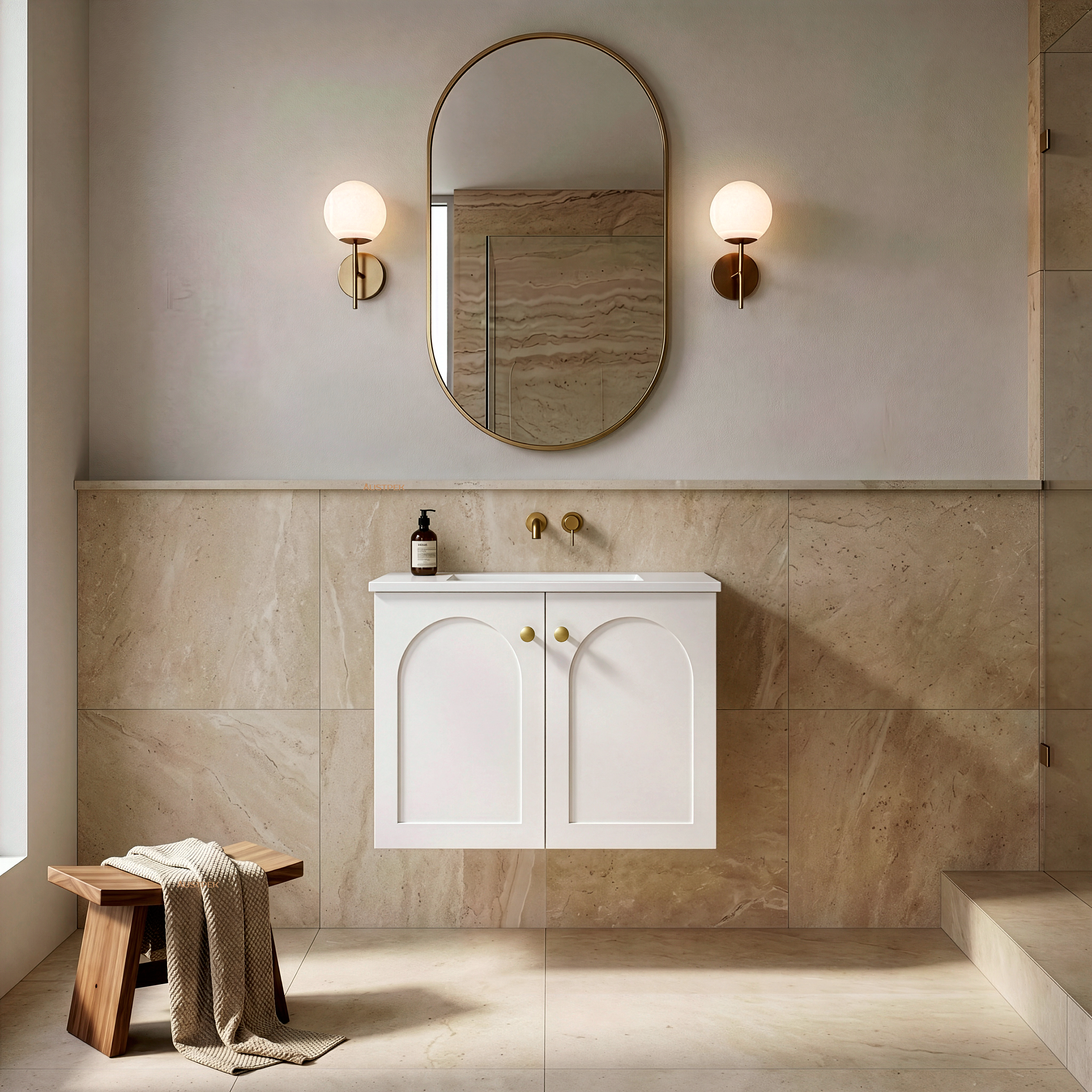 LUKKA CHESTER FEDERATION MATTE WHITE 600MM SINGLE BOWL WALL HUNG VANITY