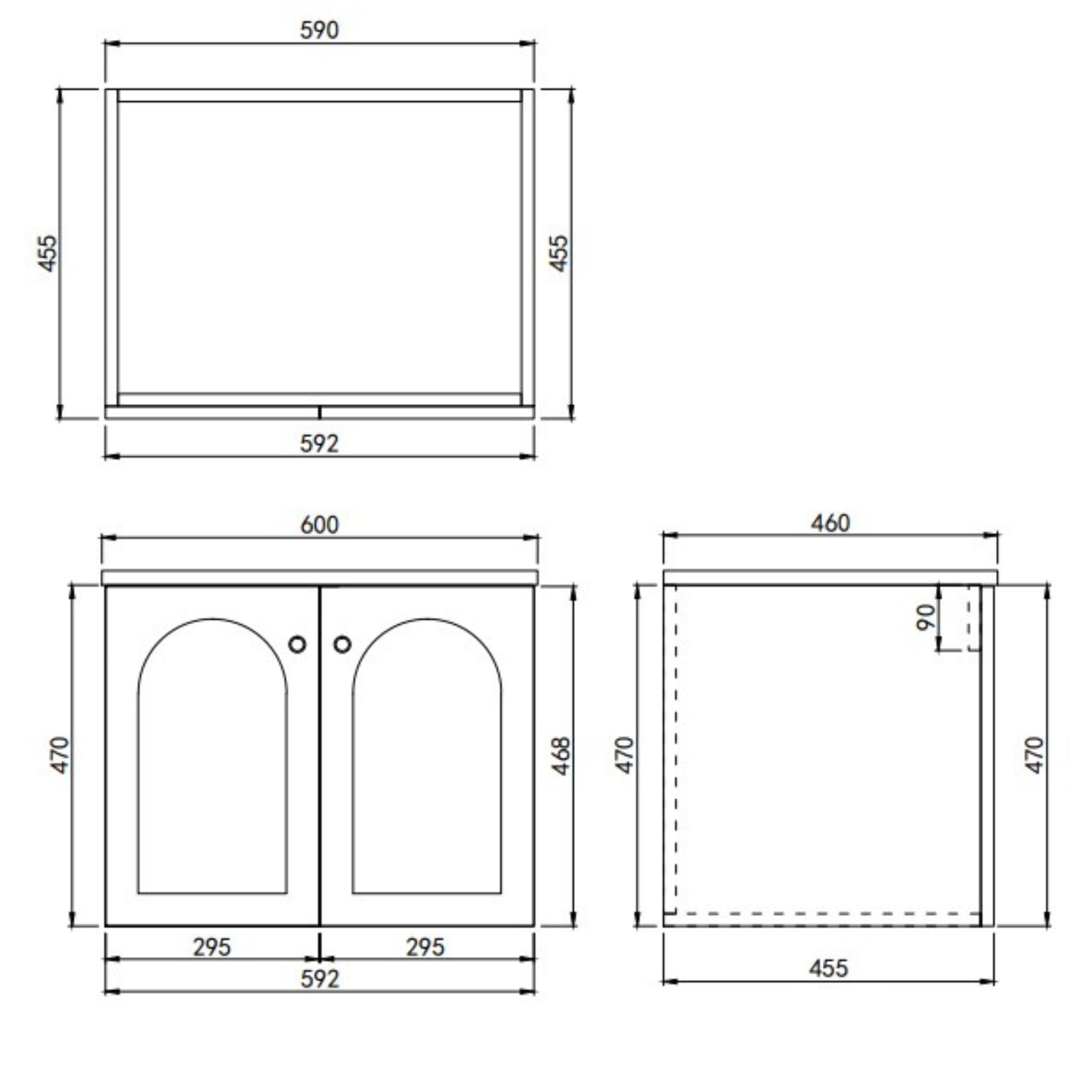 LUKKA CHESTER FEDERATION MATTE BLACK 600MM SINGLE BOWL WALL HUNG VANITY