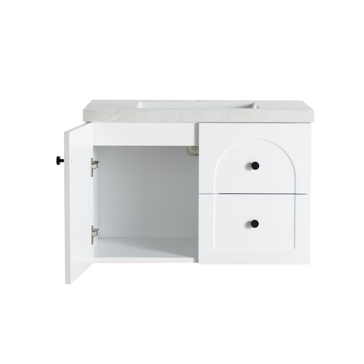 LUKKA CHESTER FEDERATION MATTE WHITE 750MM SINGLE BOWL WALL HUNG VANITY (AVAILABLE IN LEFT HAND DRAWER AND RIGHT HAND DRAWER)
