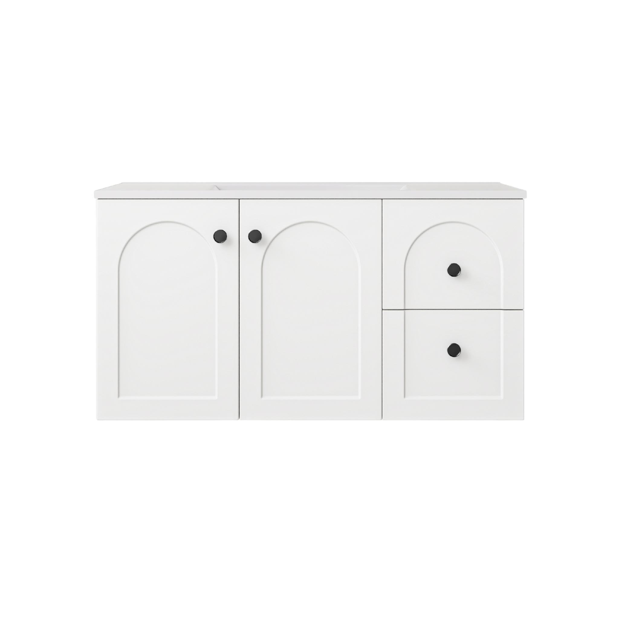 LUKKA CHESTER FEDERATION MATTE WHITE 900MM SINGLE BOWL WALL HUNG VANITY (AVAILABLE IN LEFT HAND DRAWER AND RIGHT HAND DRAWER)