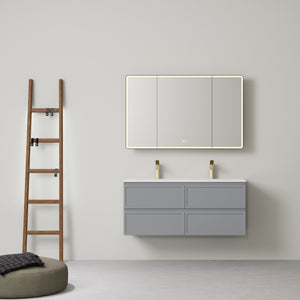 LUKKA HAMILTON MATTE GREY 1200MM DOUBLE BOWL WALL HUNG VANITY