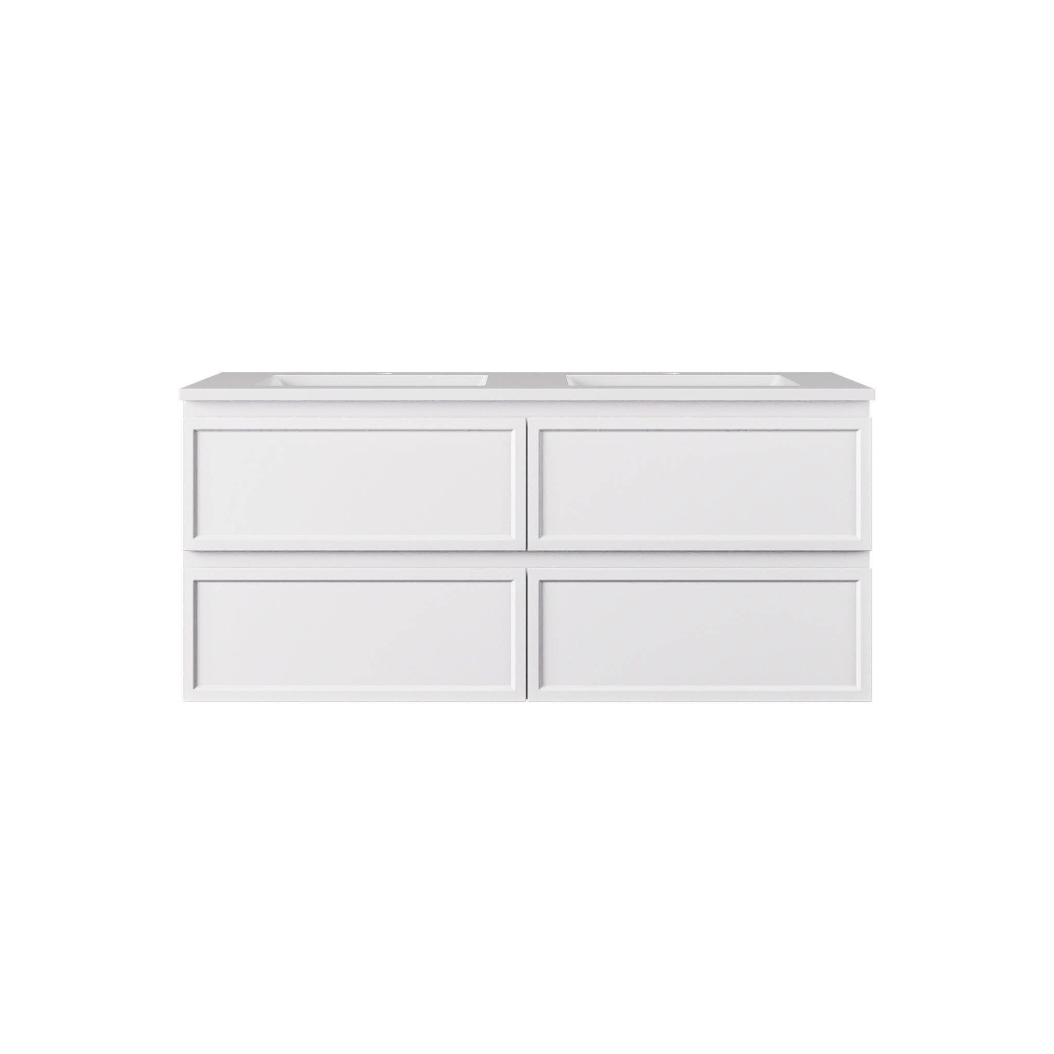 LUKKA HAMILTON MATTE WHITE 1200MM DOUBLE BOWL WALL HUNG VANITY