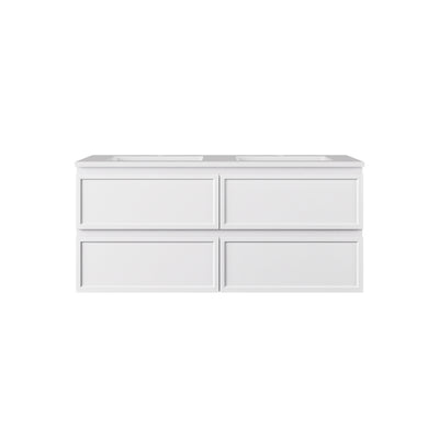 LUKKA HAMILTON MATTE WHITE 1200MM DOUBLE BOWL WALL HUNG VANITY