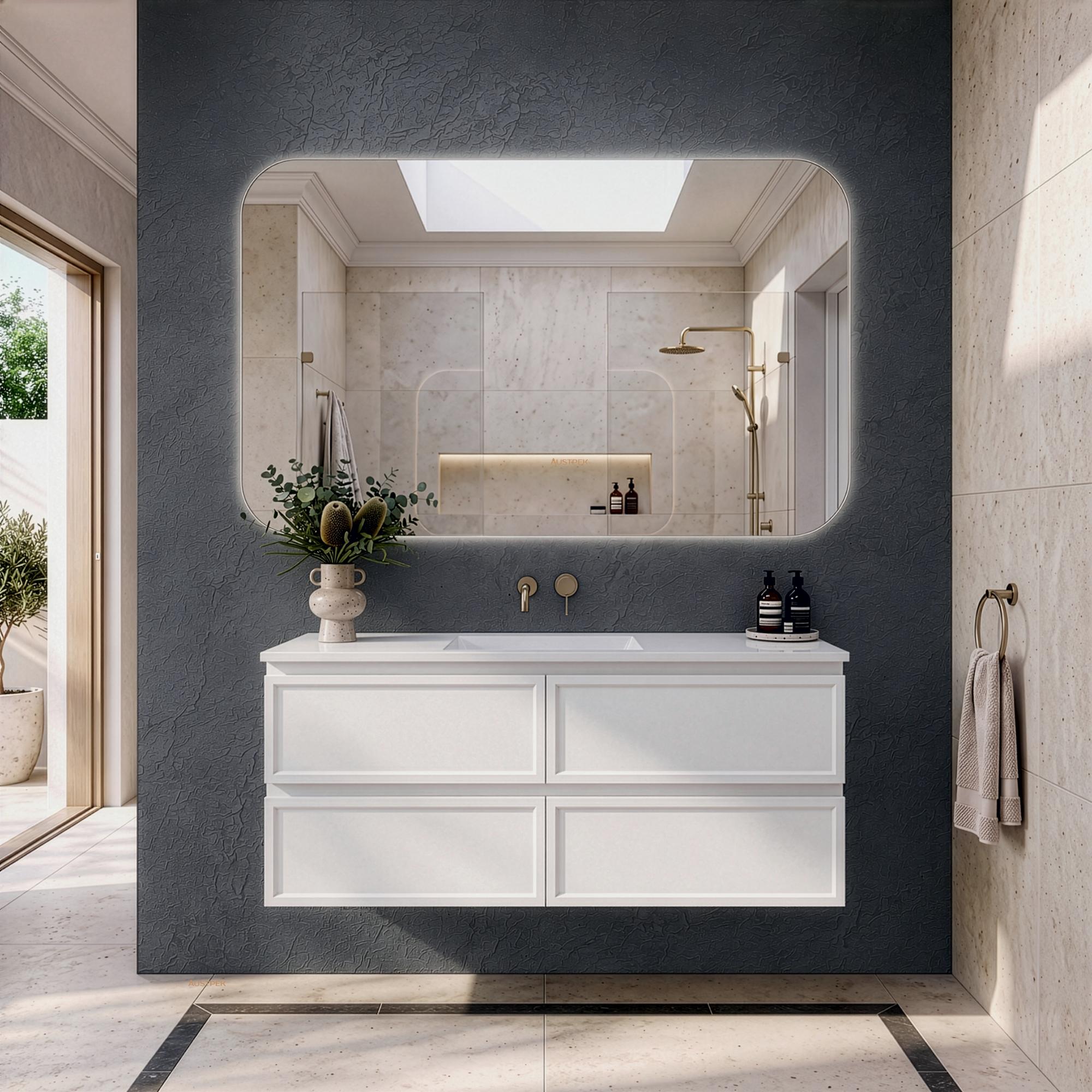 LUKKA HAMILTON MATTE WHITE 1200MM SINGLE BOWL WALL HUNG VANITY