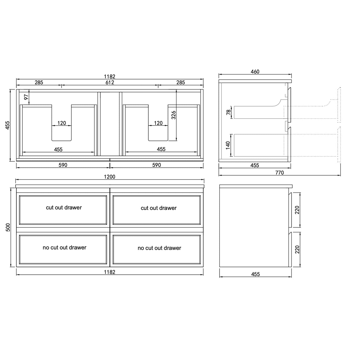 LUKKA HAMILTON MATTE GREY 1200MM SINGLE BOWL WALL HUNG VANITY