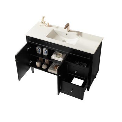 LUKKA HAROLD FEDERATION MATTE BLACK 1200MM SINGLE BOWL FLOOR STANDING VANITY (AVAILABLE IN LEFT AND RIGHT HAND DRAWER)