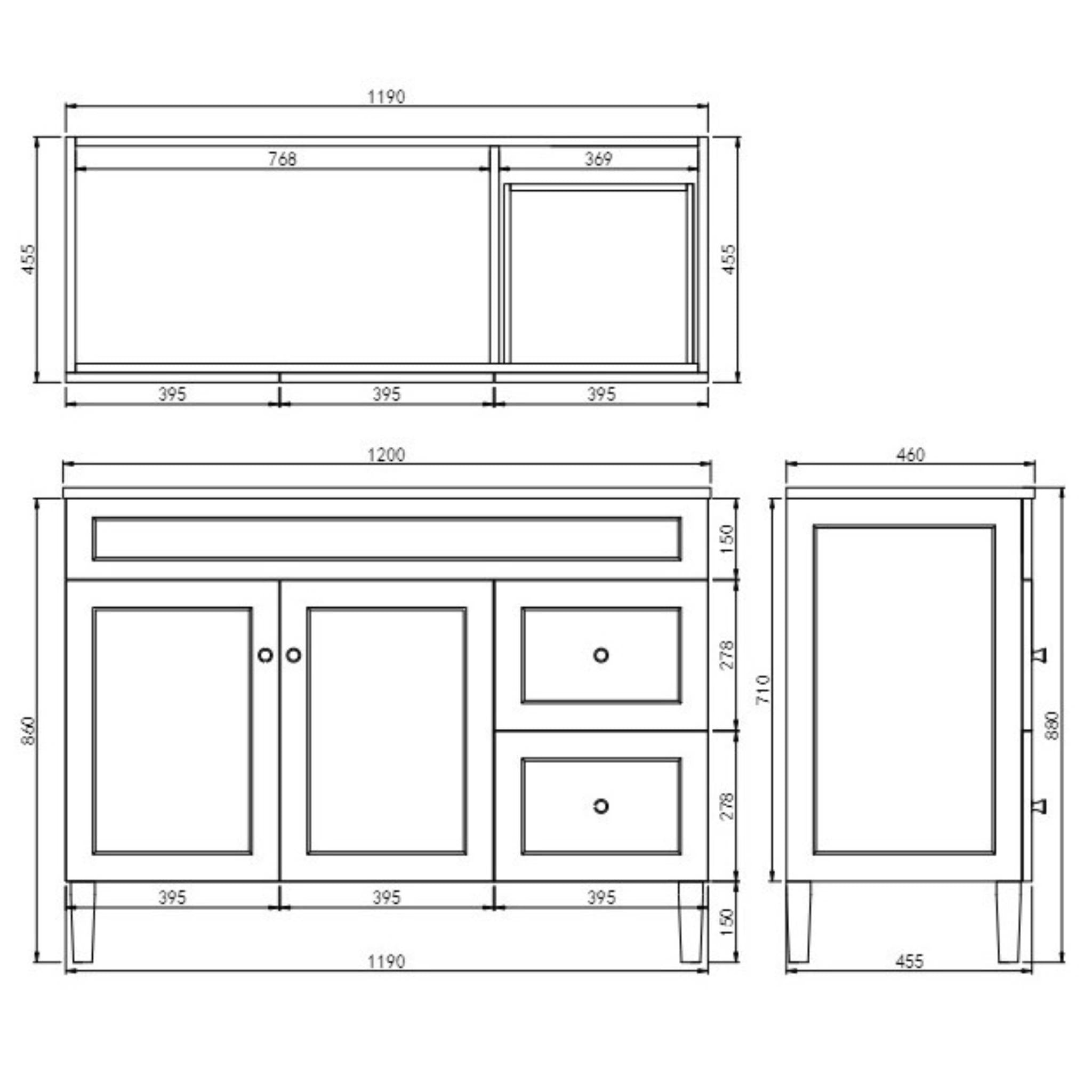 LUKKA HAROLD FEDERATION MATTE WHITE 1200MM SINGLE BOWL FLOOR STANDING VANITY (AVAILABLE IN LEFT AND RIGHT HAND DRAWER)