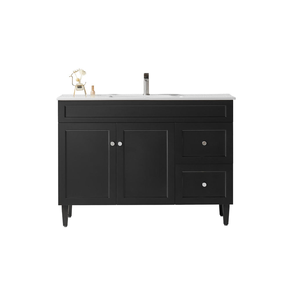 LUKKA HAROLD FEDERATION MATTE BLACK 1200MM SINGLE BOWL FLOOR STANDING VANITY (AVAILABLE IN LEFT AND RIGHT HAND DRAWER)