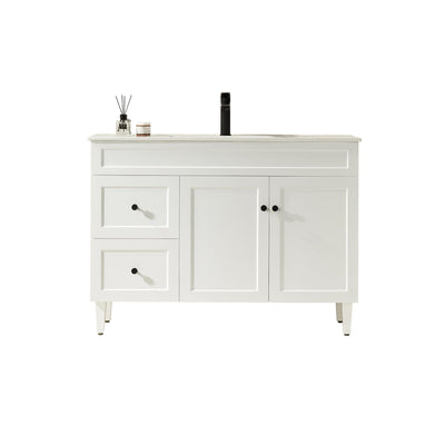 LUKKA HAROLD FEDERATION MATTE WHITE 1200MM SINGLE BOWL FLOOR STANDING VANITY (AVAILABLE IN LEFT AND RIGHT HAND DRAWER)