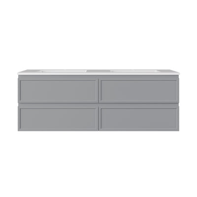 LUKKA HAMILTON MATTE GREY 1500MM DOUBLE BOWL WALL HUNG VANITY