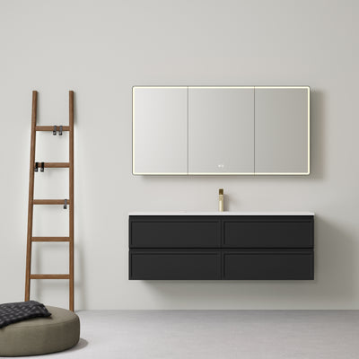 LUKKA HAMILTON MATTE BLACK 1500MM SINGLE BOWL WALL HUNG VANITY