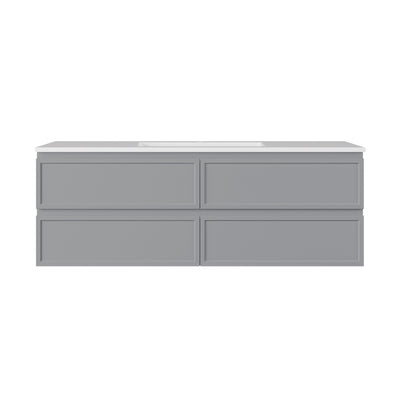 LUKKA HAMILTON MATTE GREY 1500MM SINGLE BOWL WALL HUNG VANITY