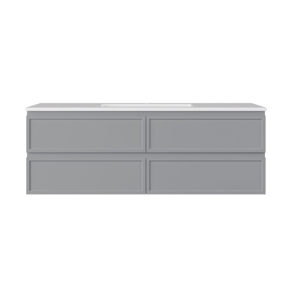 LUKKA HAMILTON MATTE GREY 1500MM SINGLE BOWL WALL HUNG VANITY