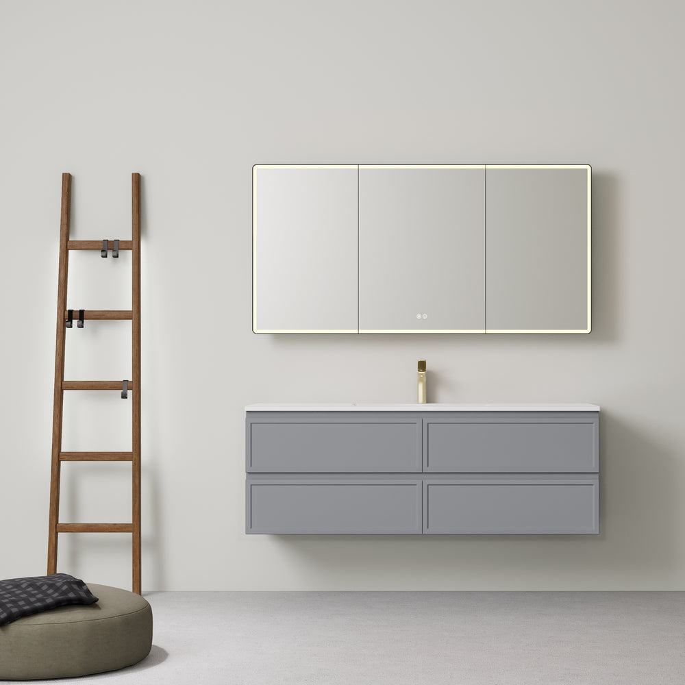 LUKKA HAMILTON MATTE GREY 1500MM SINGLE BOWL WALL HUNG VANITY