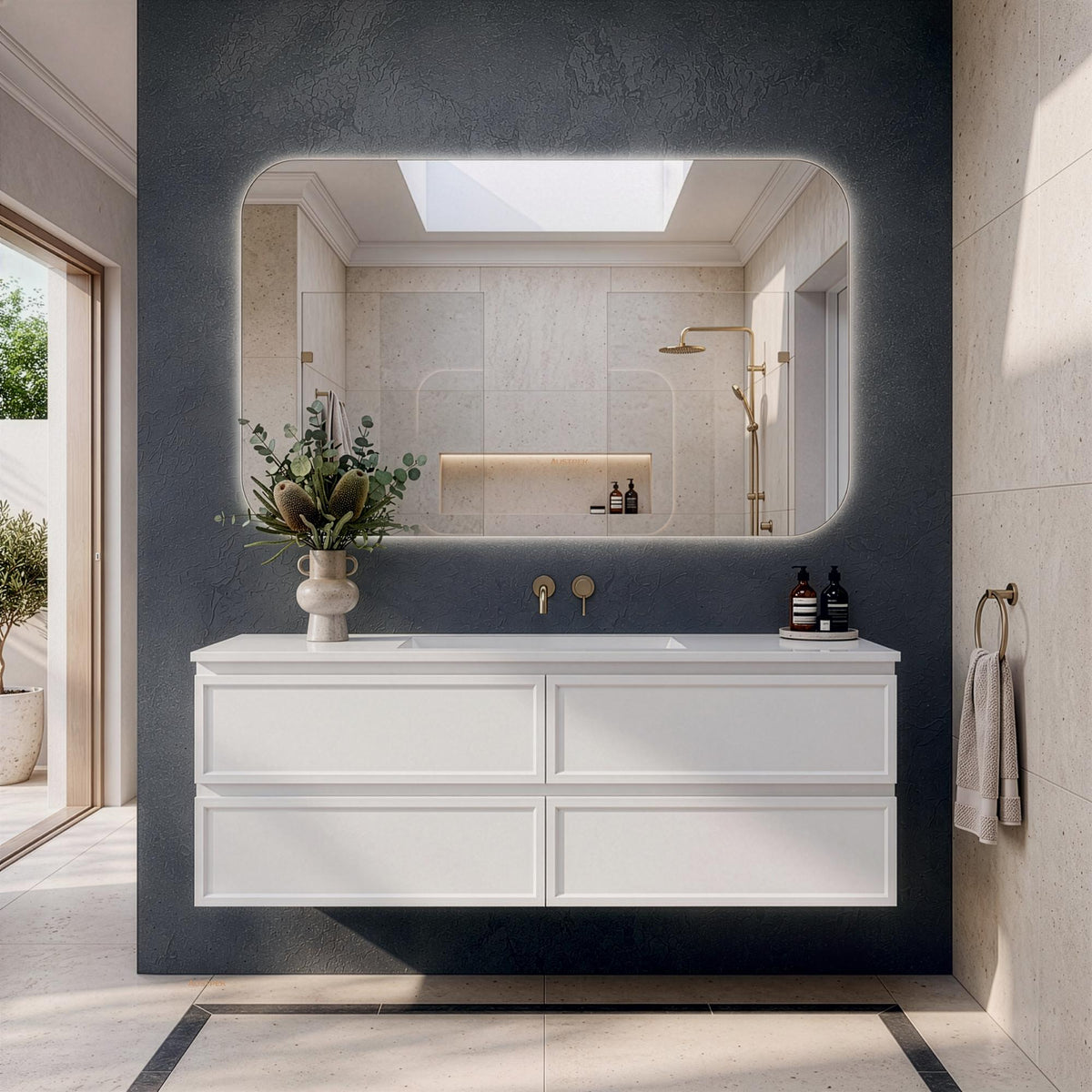LUKKA HAMILTON MATTE WHITE 1500MM SINGLE BOWL WALL HUNG VANITY