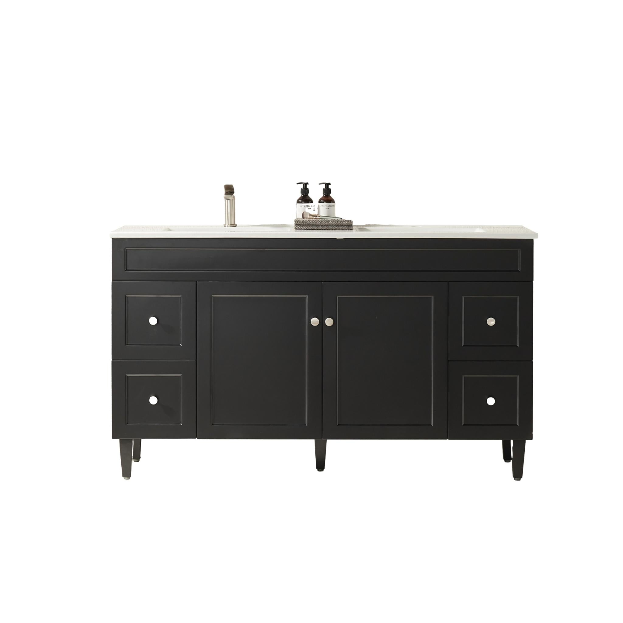 LUKKA HAROLD FEDERATION MATTE BLACK 1500MM SINGLE BOWL FLOOR STANDING VANITY