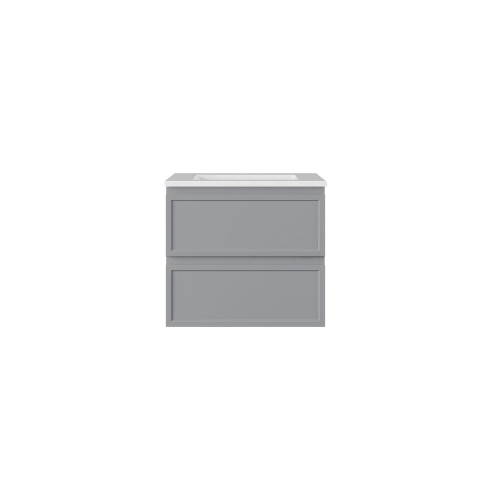 LUKKA HAMILTON MATTE GREY 600MM SINGLE BOWL WALL HUNG VANITY