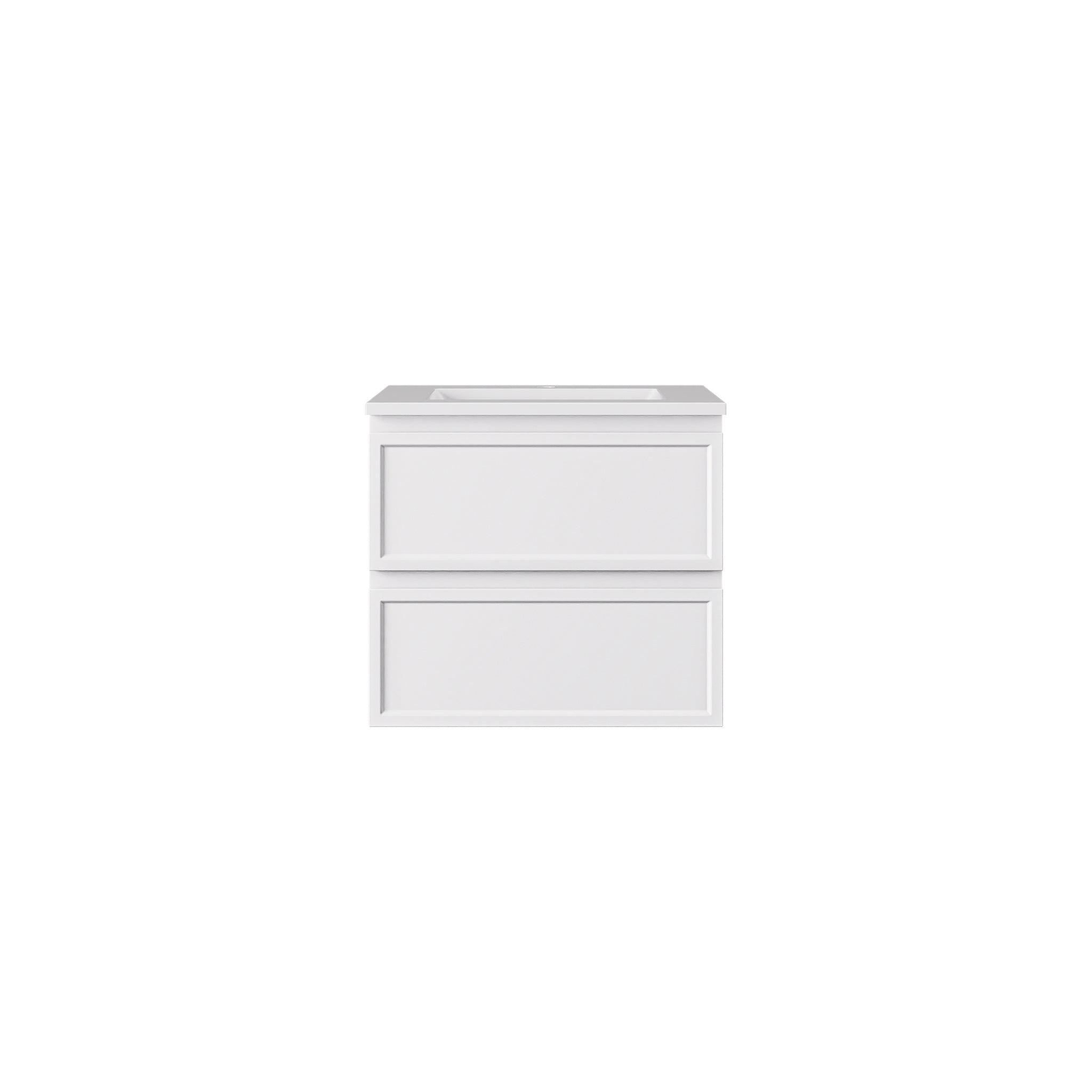 LUKKA HAMILTON MATTE WHITE 600MM SINGLE BOWL WALL HUNG VANITY