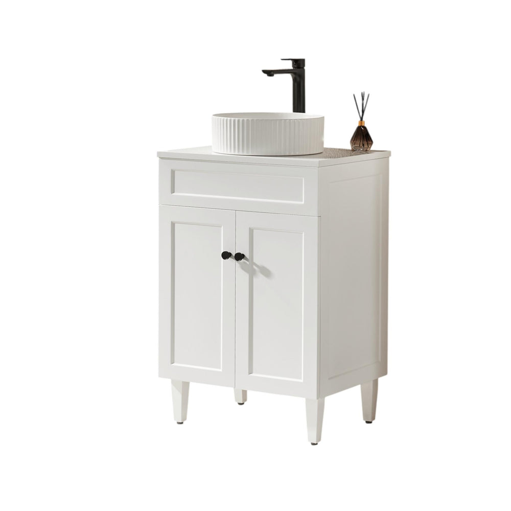 LUKKA HAROLD FEDERATION MATTE WHITE 600MM SINGLE BOWL FLOOR STANDING VANITY