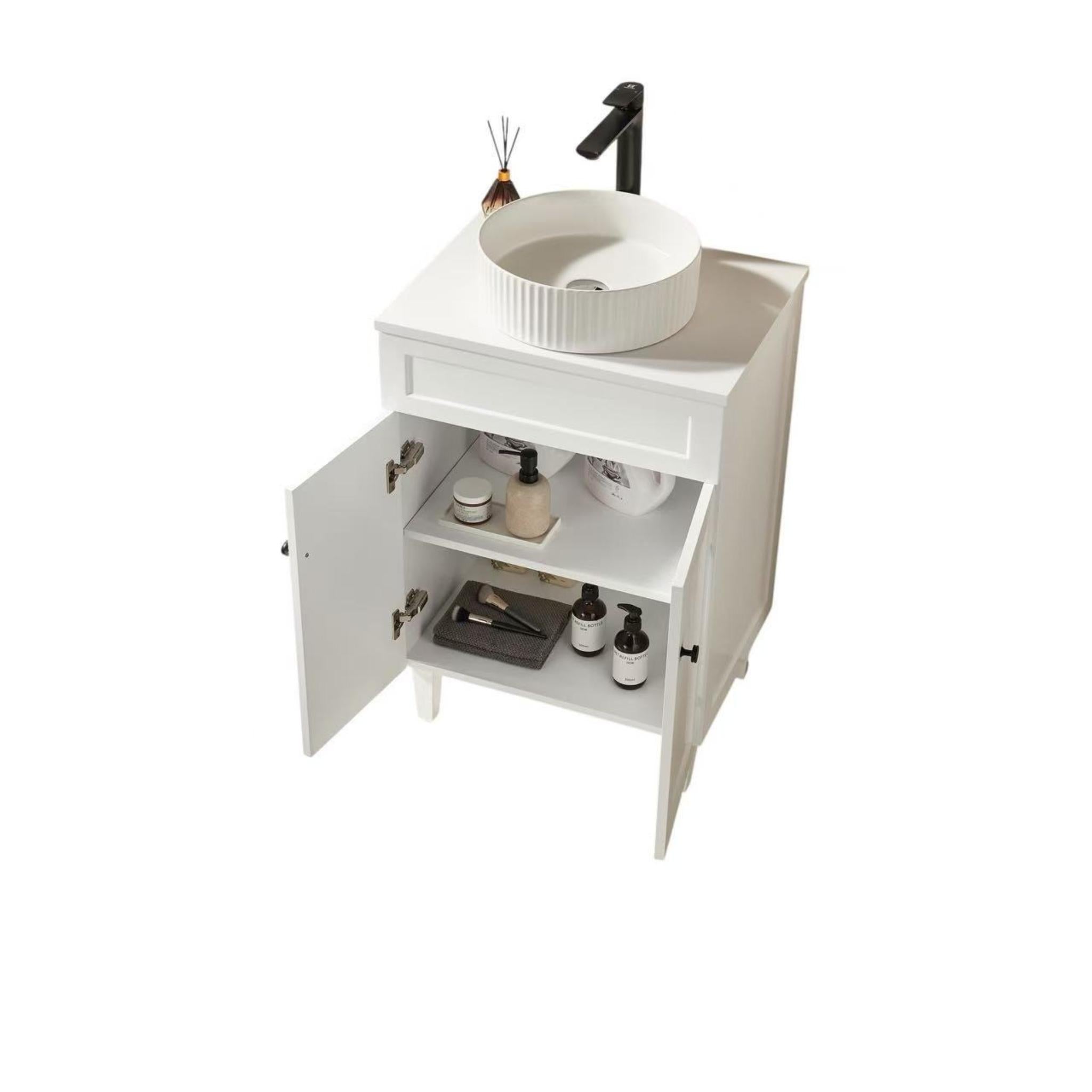 LUKKA HAROLD FEDERATION MATTE WHITE 600MM SINGLE BOWL FLOOR STANDING VANITY
