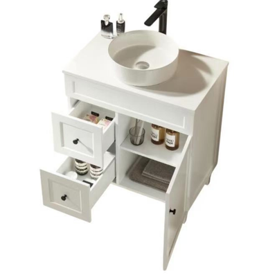 LUKKA HAROLD FEDERATION MATTE WHITE 750MM SINGLE BOWL FLOOR STANDING VANITY (AVAILABLE IN LEFT AND RIGHT HAND DRAWER)