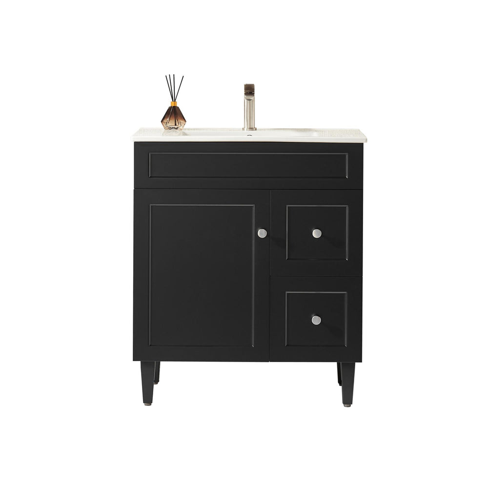 LUKKA HAROLD FEDERATION MATTE BLACK 750MM SINGLE BOWL FLOOR STANDING VANITY (AVAILABLE IN LEFT AND RIGHT HAND DRAWER)