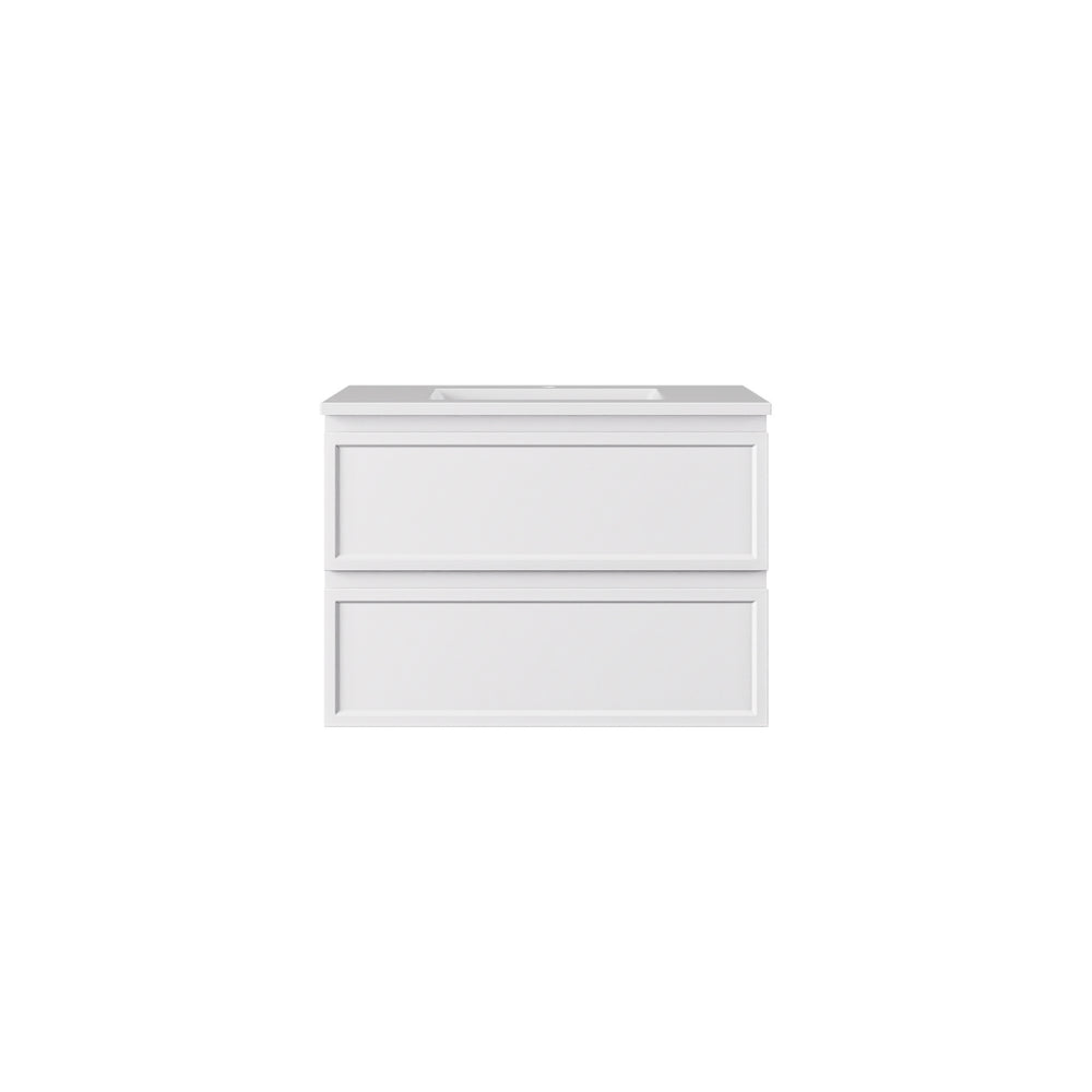 LUKKA HAMILTON MATTE WHITE 750MM SINGLE BOWL WALL HUNG VANITY