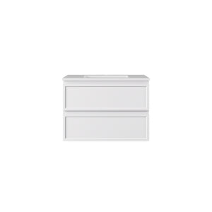 LUKKA HAMILTON MATTE WHITE 750MM SINGLE BOWL WALL HUNG VANITY