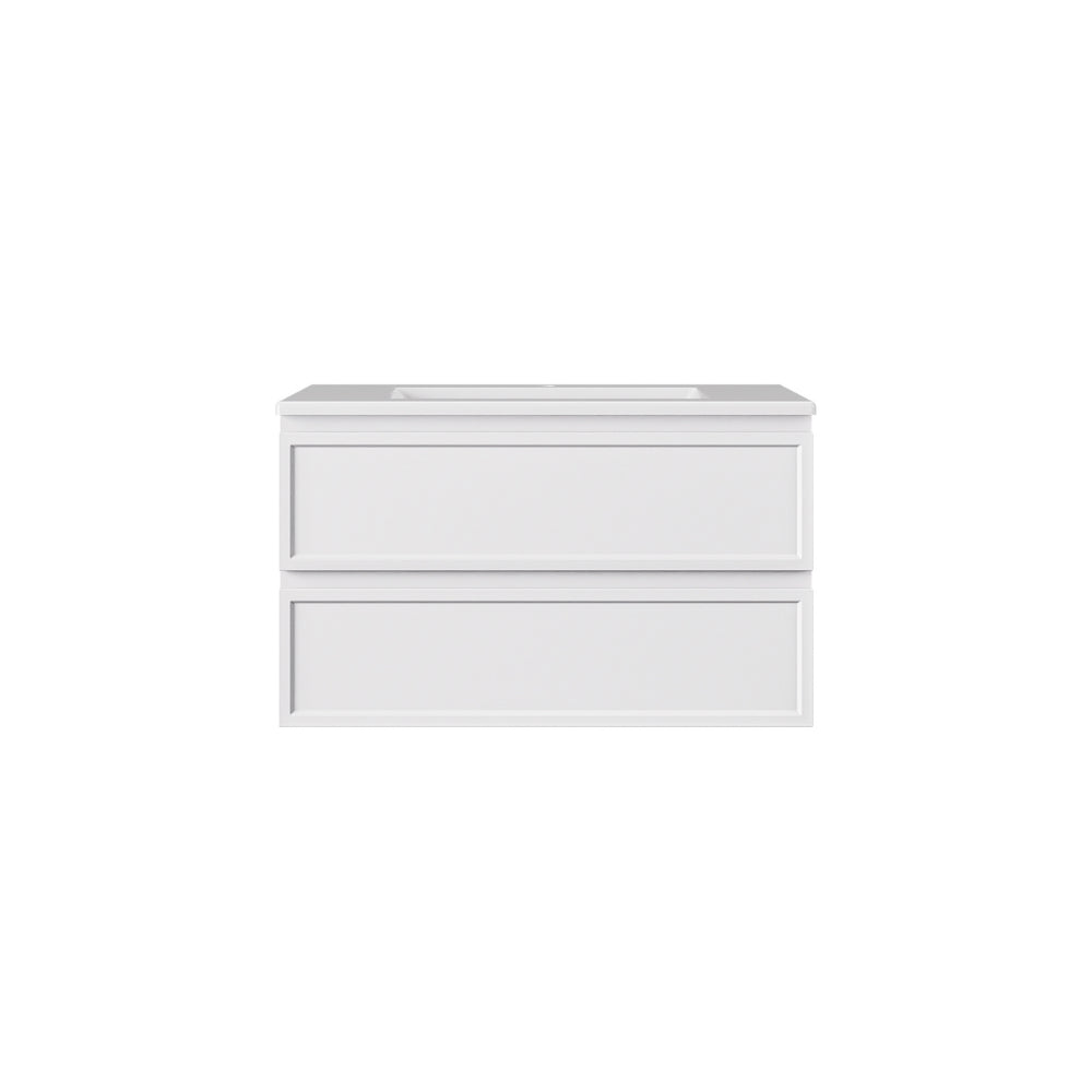 LUKKA HAMILTON MATTE WHITE 900MM SINGLE BOWL WALL HUNG VANITY
