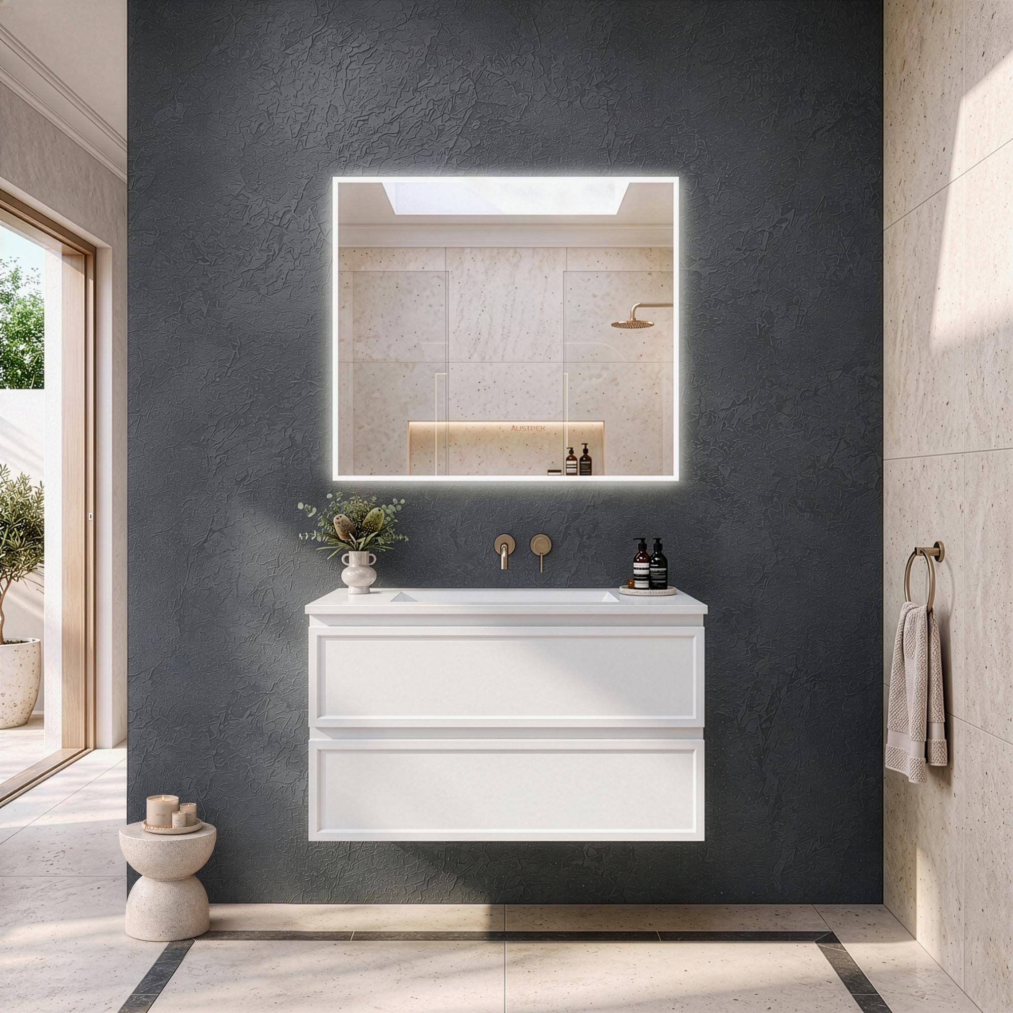 LUKKA HAMILTON MATTE WHITE 900MM SINGLE BOWL WALL HUNG VANITY