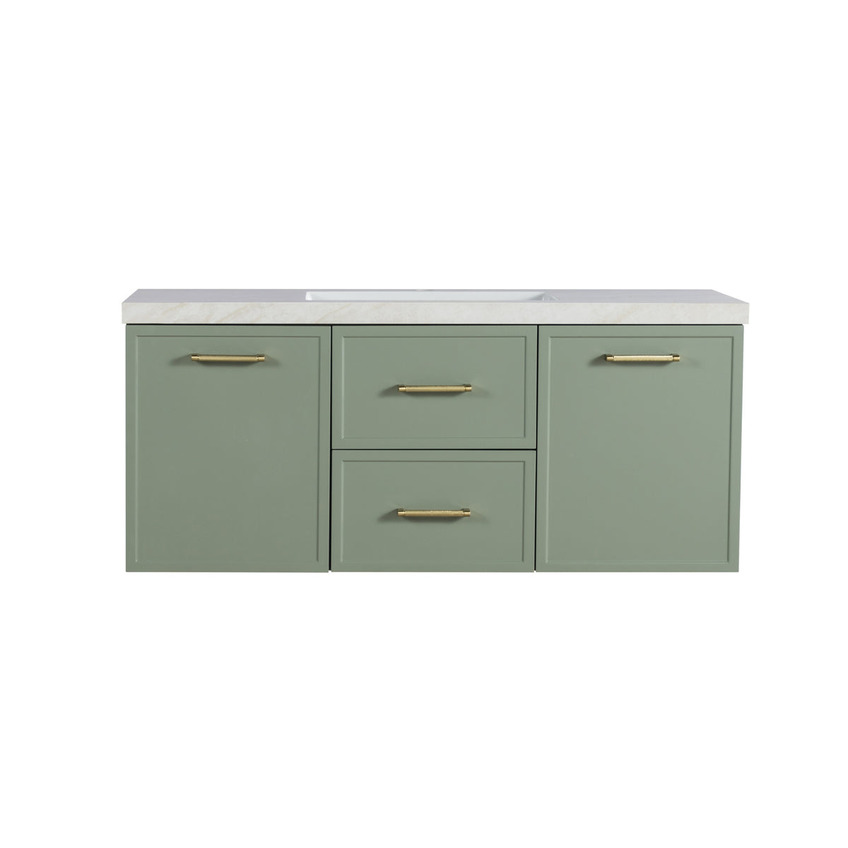 LUKKA KINGSLEY FEDERATION OLIVE GREEN 1200MM SINGLE BOWL WALL HUNG VANITY