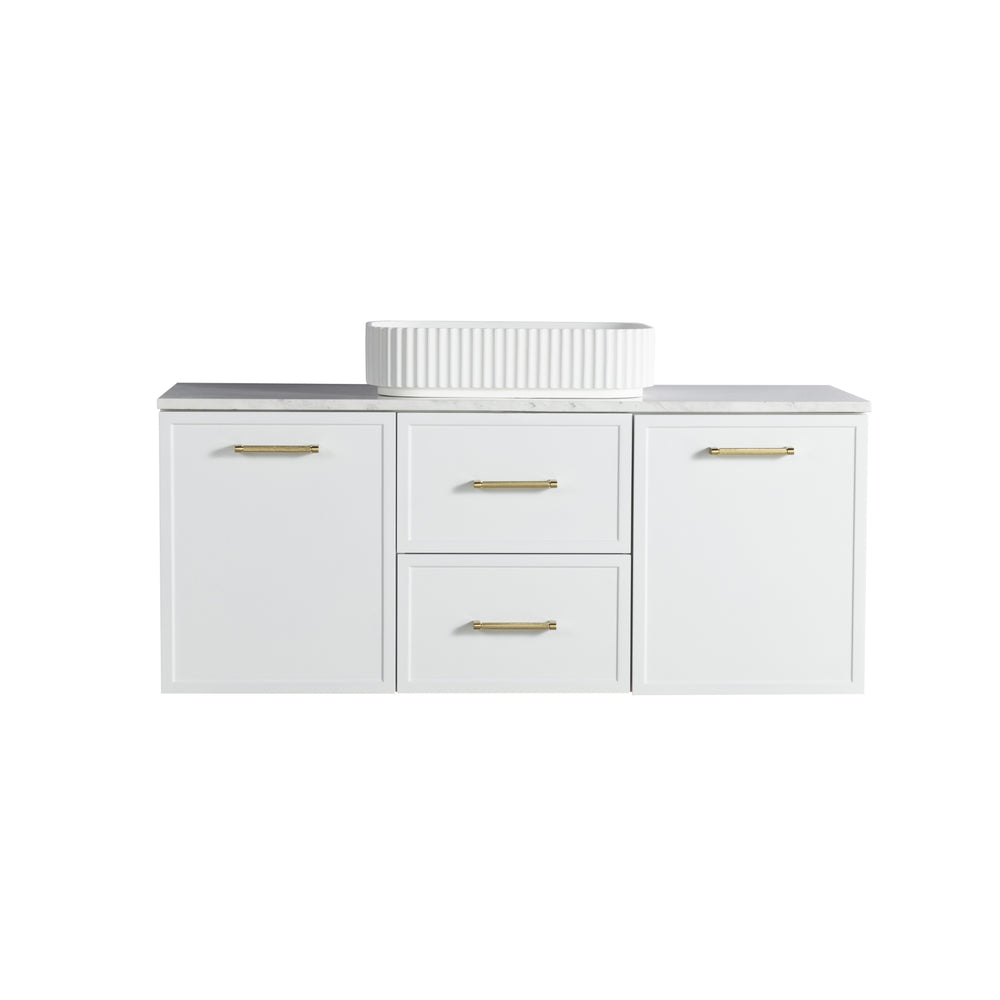 LUKKA KINGSLEY FEDERATION MATTE WHITE 1200MM DOUBLE BOWL WALL HUNG VANITY