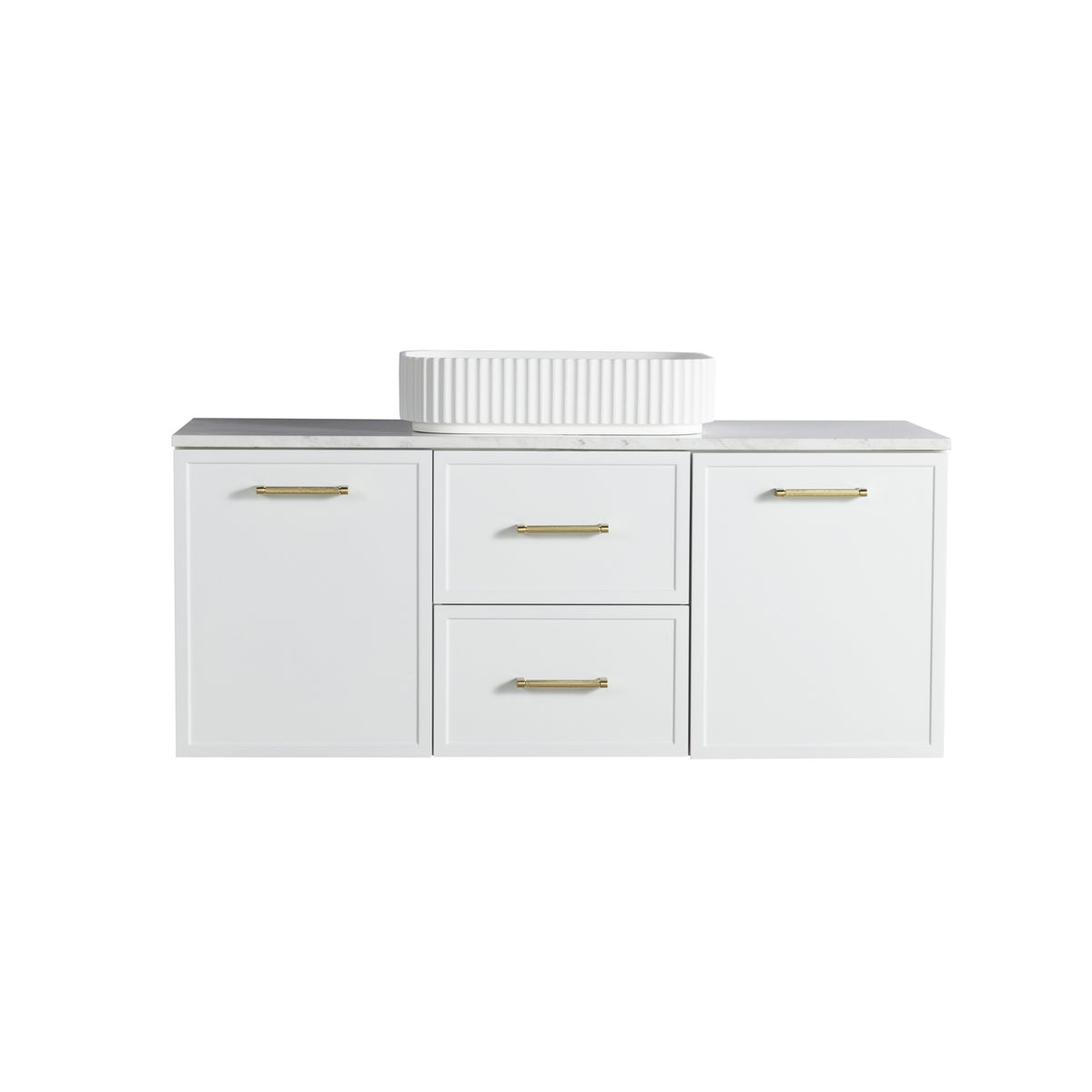 LUKKA KINGSLEY FEDERATION MATTE WHITE 1200MM DOUBLE BOWL WALL HUNG VANITY