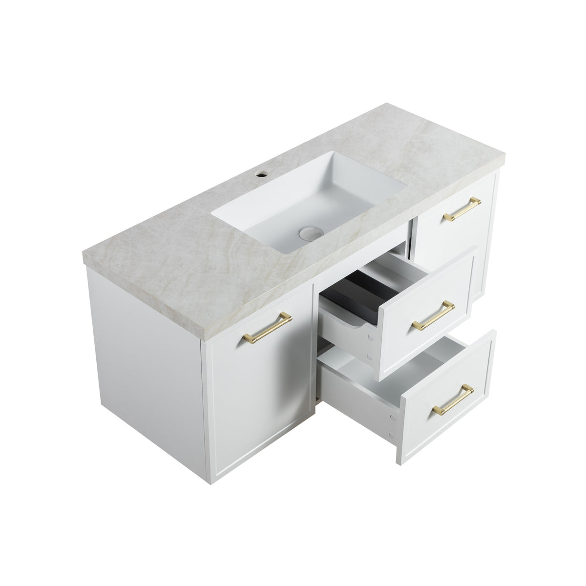 LUKKA KINGSLEY FEDERATION MATTE WHITE 1200MM DOUBLE BOWL WALL HUNG VANITY